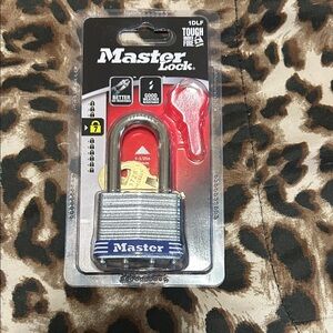 Steel Padlock with Keys - Silver and Red